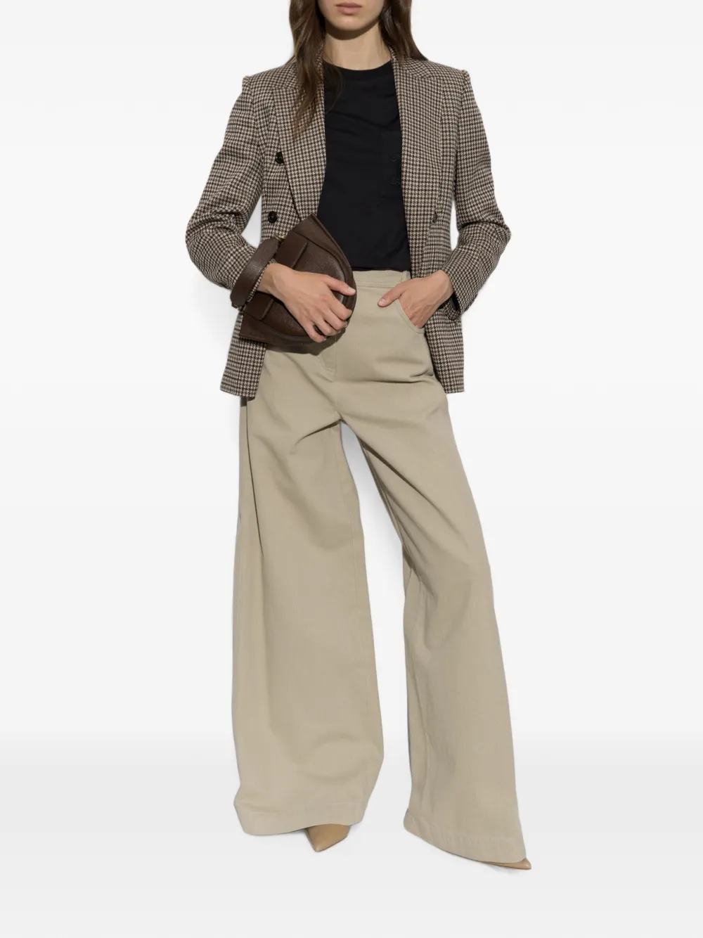 Max Mara Alamaro jeans met wijde pijpen Beige