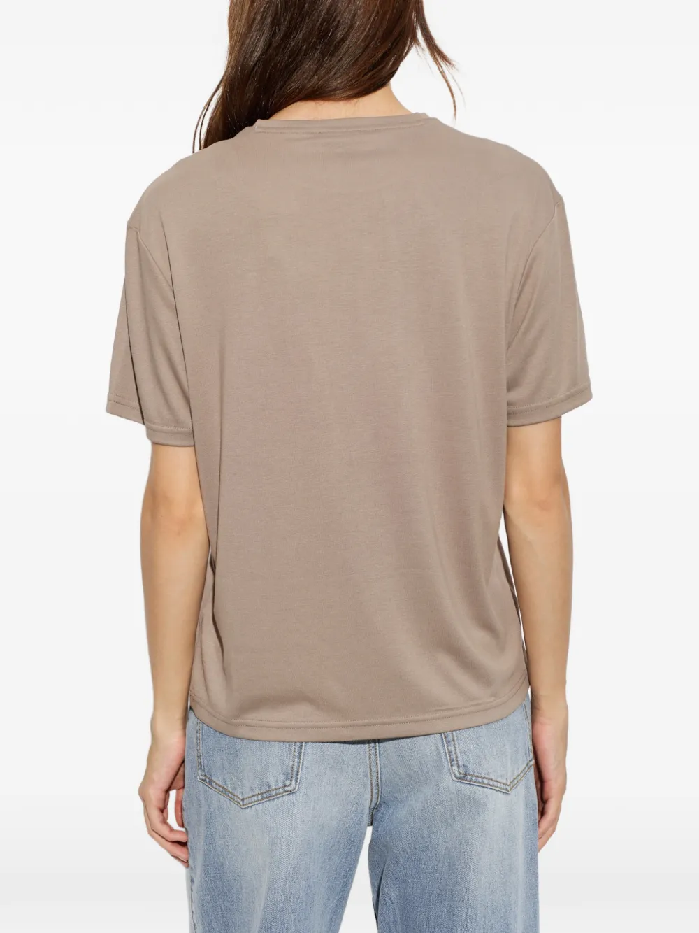 Ea7 Emporio Armani T-shirt met logoplakkaat Beige