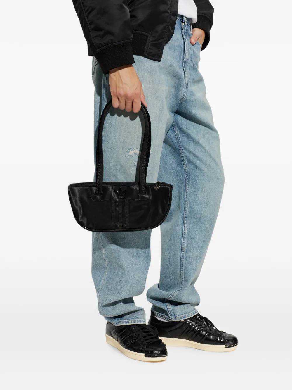 adidas logo-plaque shoulder bag Zwart