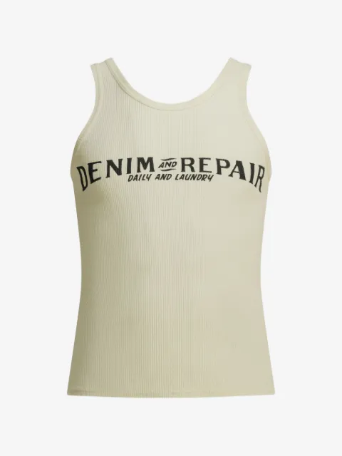 KAPITAL slogan-print ribbed vest