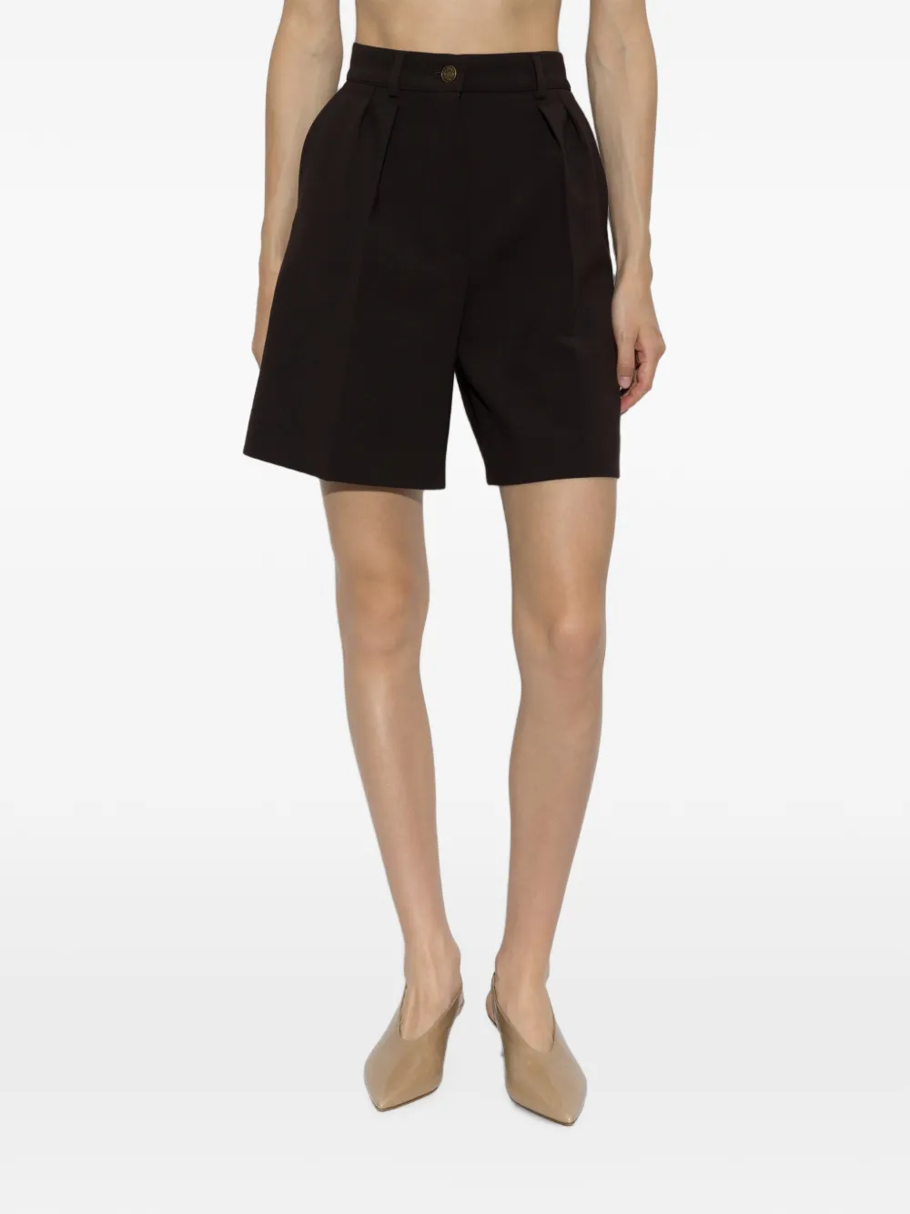 Max Mara Sauna geplooide shorts Bruin