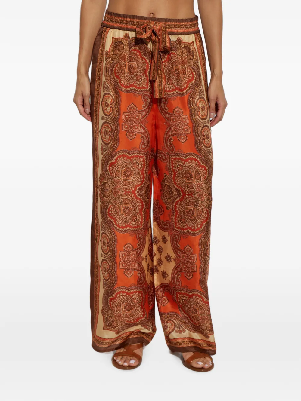 ZIMMERMANN Broek met paisley-print Oranje
