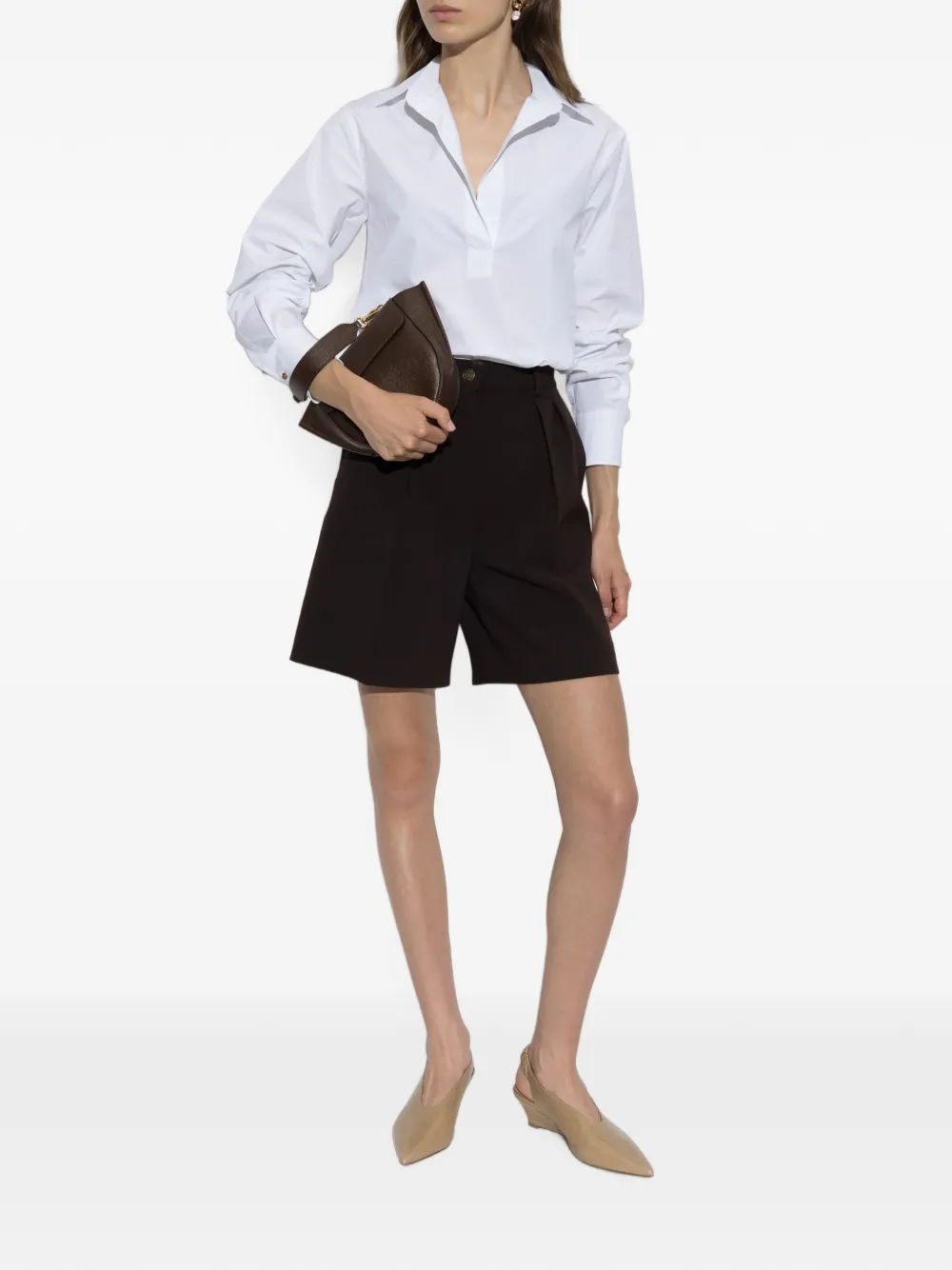 Max Mara Violino top met V-hals Wit