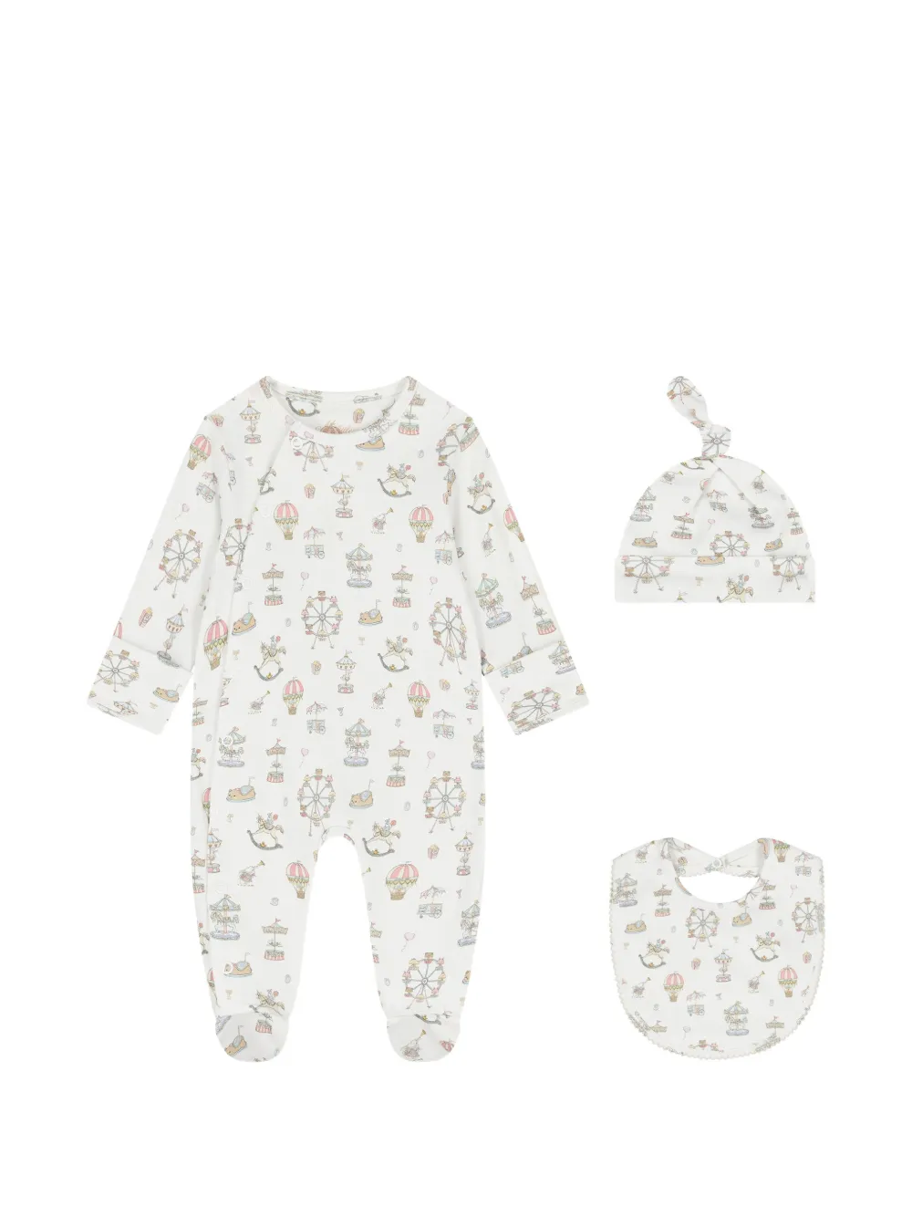 My Little Pie fairground-print cotton babygrow set (set of three) - Weiß