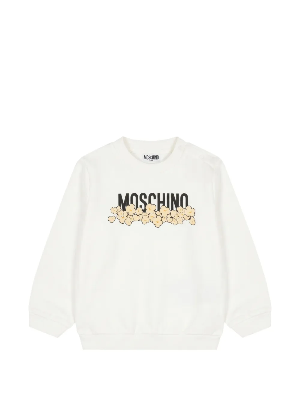 Moschino Kids popcorn-print logo-print sweatshirt - Bianco