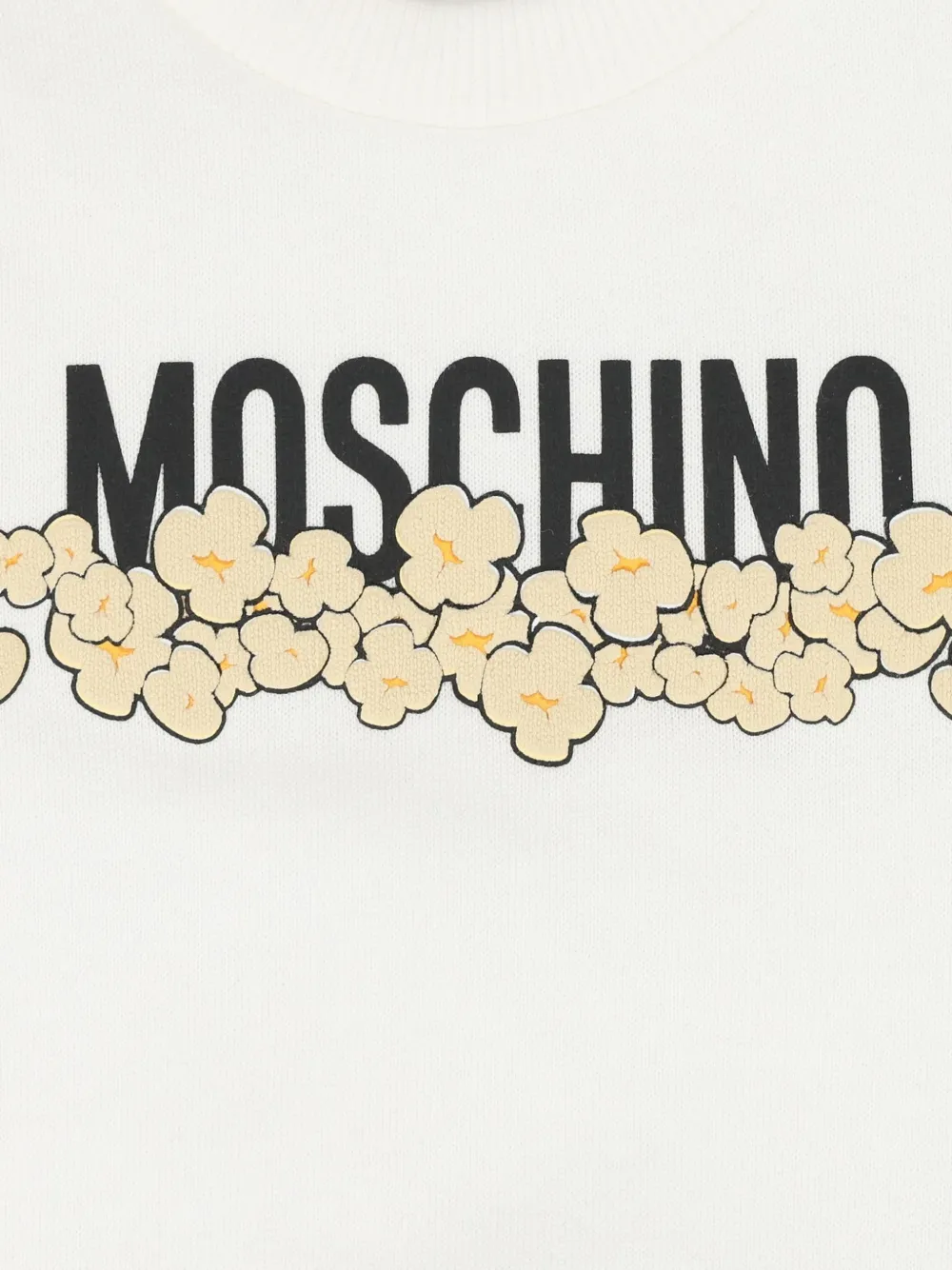 Moschino Kids Sweater met popcorn-print en logo-print Wit