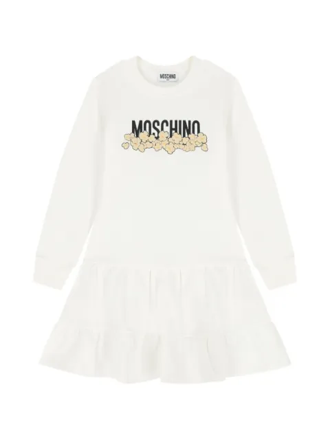 Moschino Kids Gestuftes Kleid mit Logo-Print