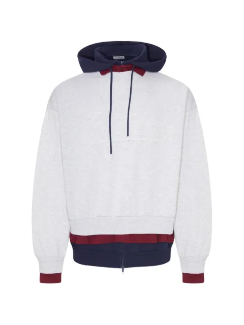 Balenciaga layered frayed-lettering hoodie