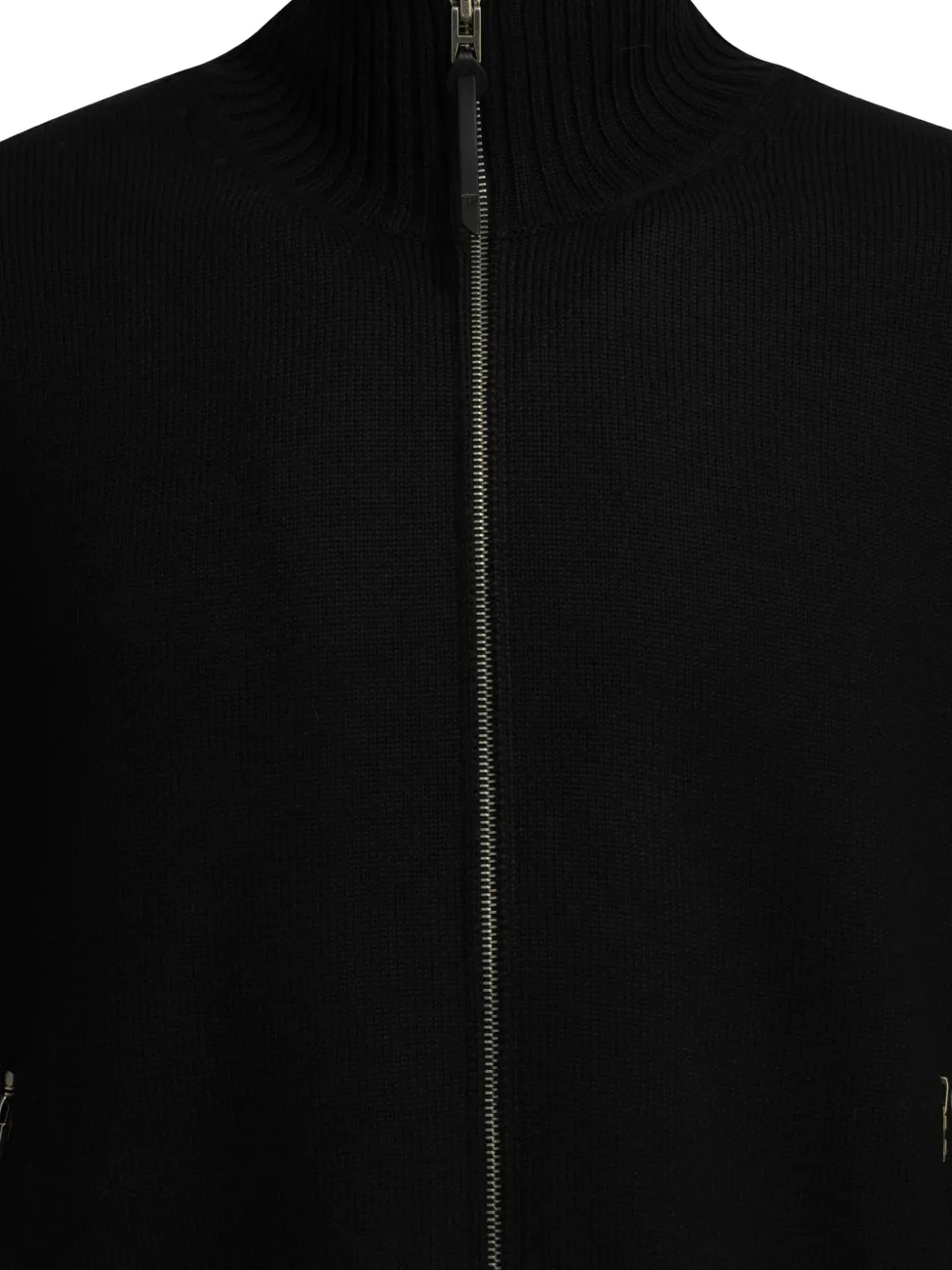 TOM FORD Vest met leren patch en rits Zwart