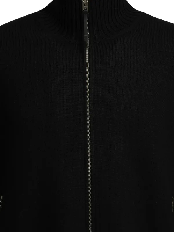 TOM FORD leather-patch zip-up Cardigan | Black | FARFETCH