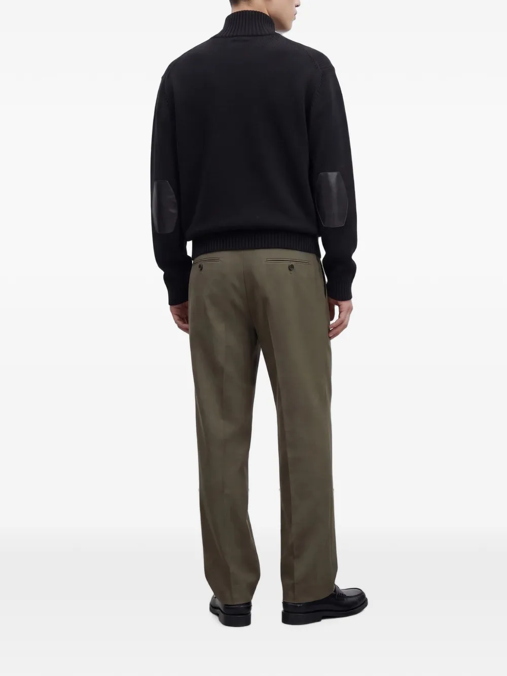 TOM FORD Vest met leren patch en rits Zwart