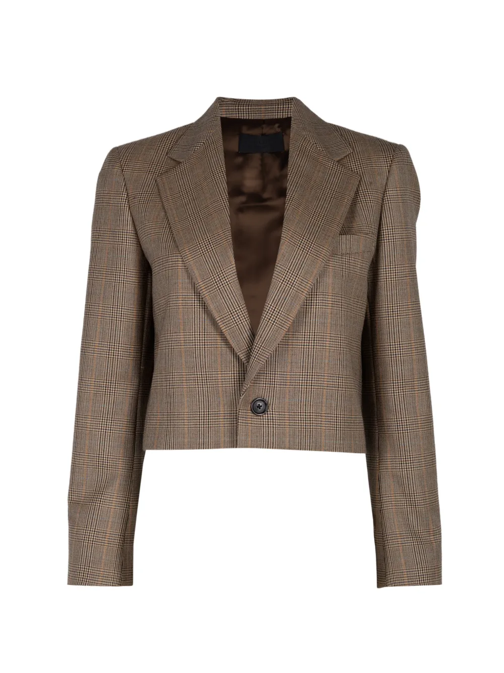 Nili Lotan Swan checked cropped jacket - Brown