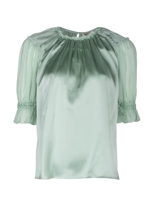Ulla Johnson Alina Blouse in Green