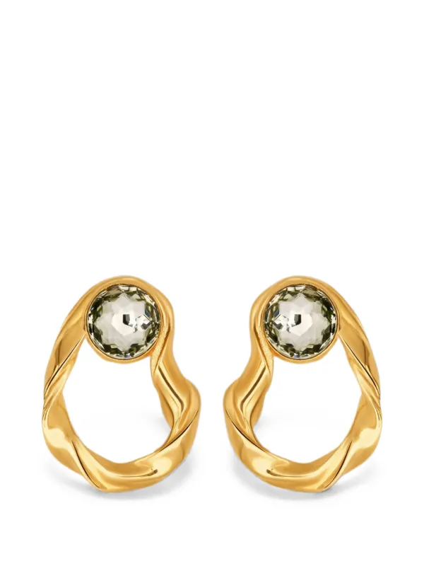 Oscar de la Renta Loop Hammered Earrings in Gold