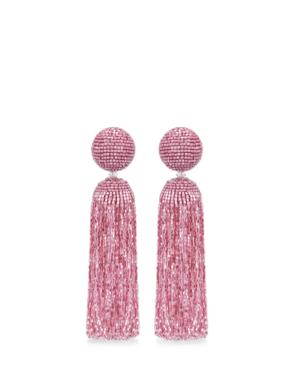 Oscar de la Renta beaded tassel earrings - Rosa