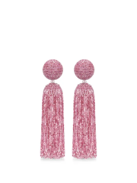 Oscar de la Renta boucles d'oreilles frangées à perles