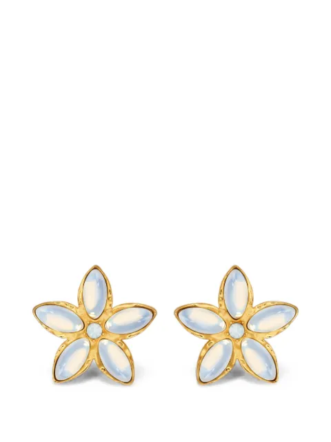 Oscar de la Renta aretes de cabujón con motivo floral