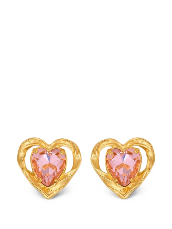 Oscar de la Renta Heart Earrings in Gold