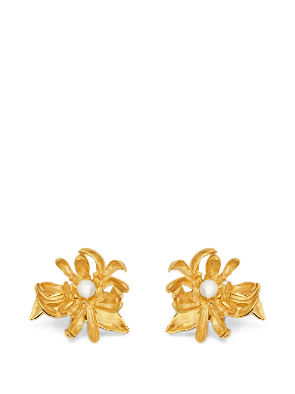 Oscar de la Renta Chrysanthemum earrings - Gold