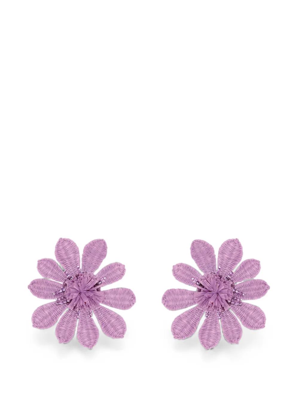 Oscar de la Renta Flower clip-on earrings - Viola