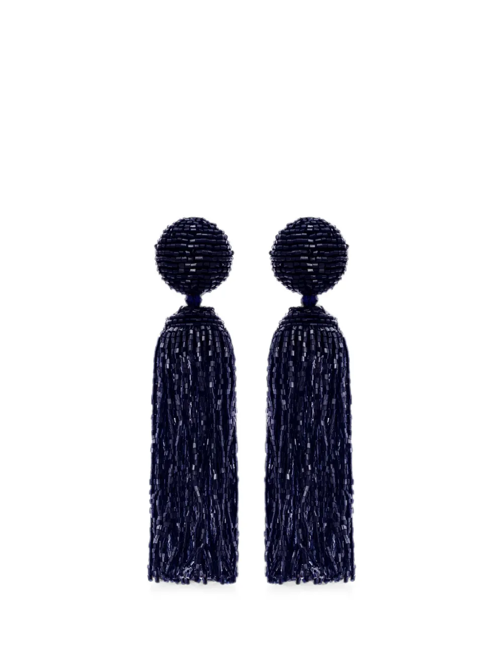 Oscar de la Renta beaded tassel earrings - Blu