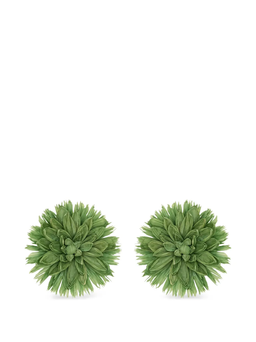 Oscar de la Renta Flower raffia earrings - Verde