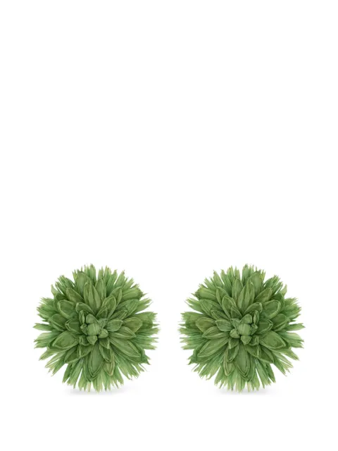 Oscar de la Renta Flower raffia earrings