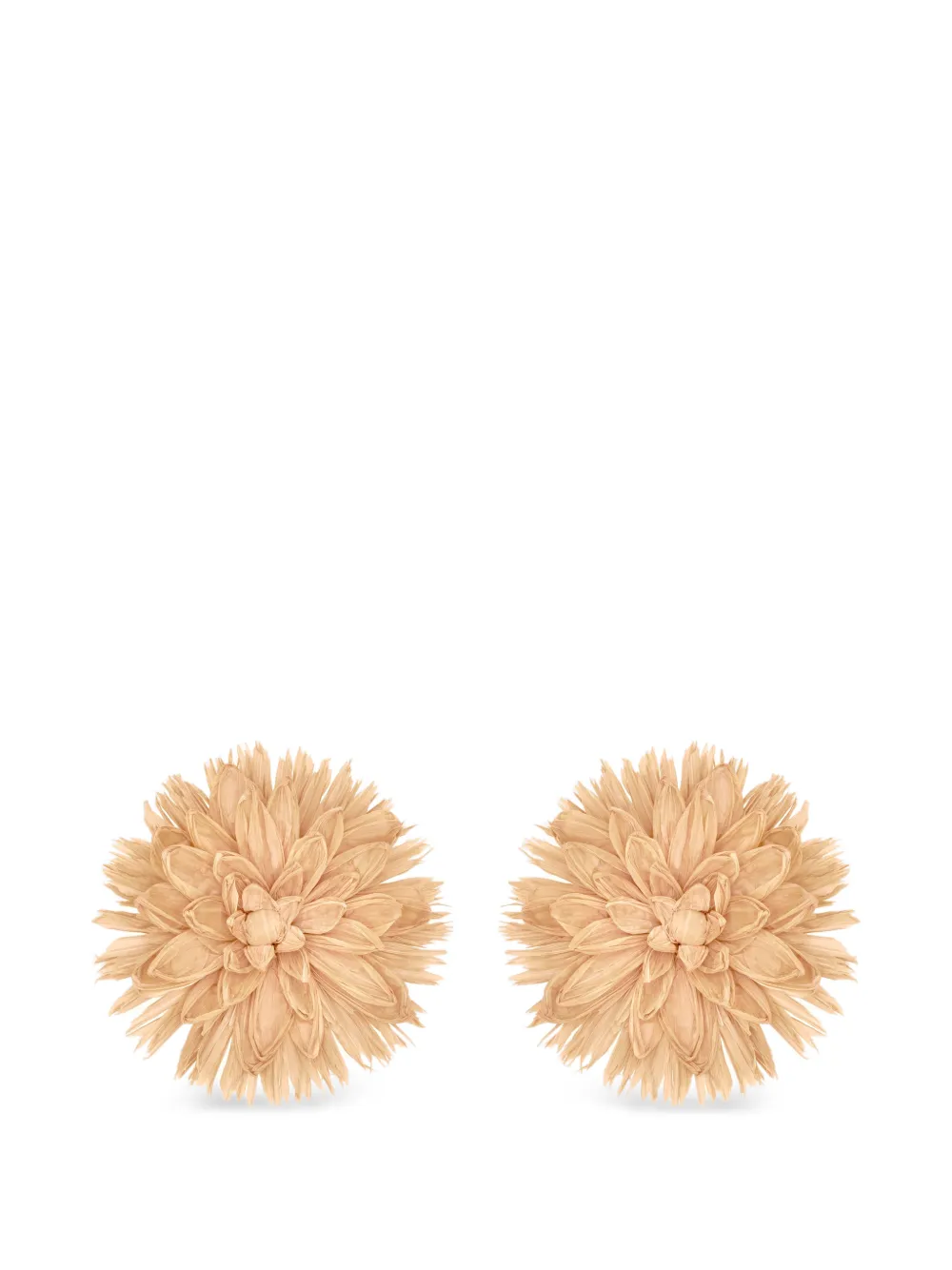 Oscar de la Renta Flower raffia earrings - Toni neutri
