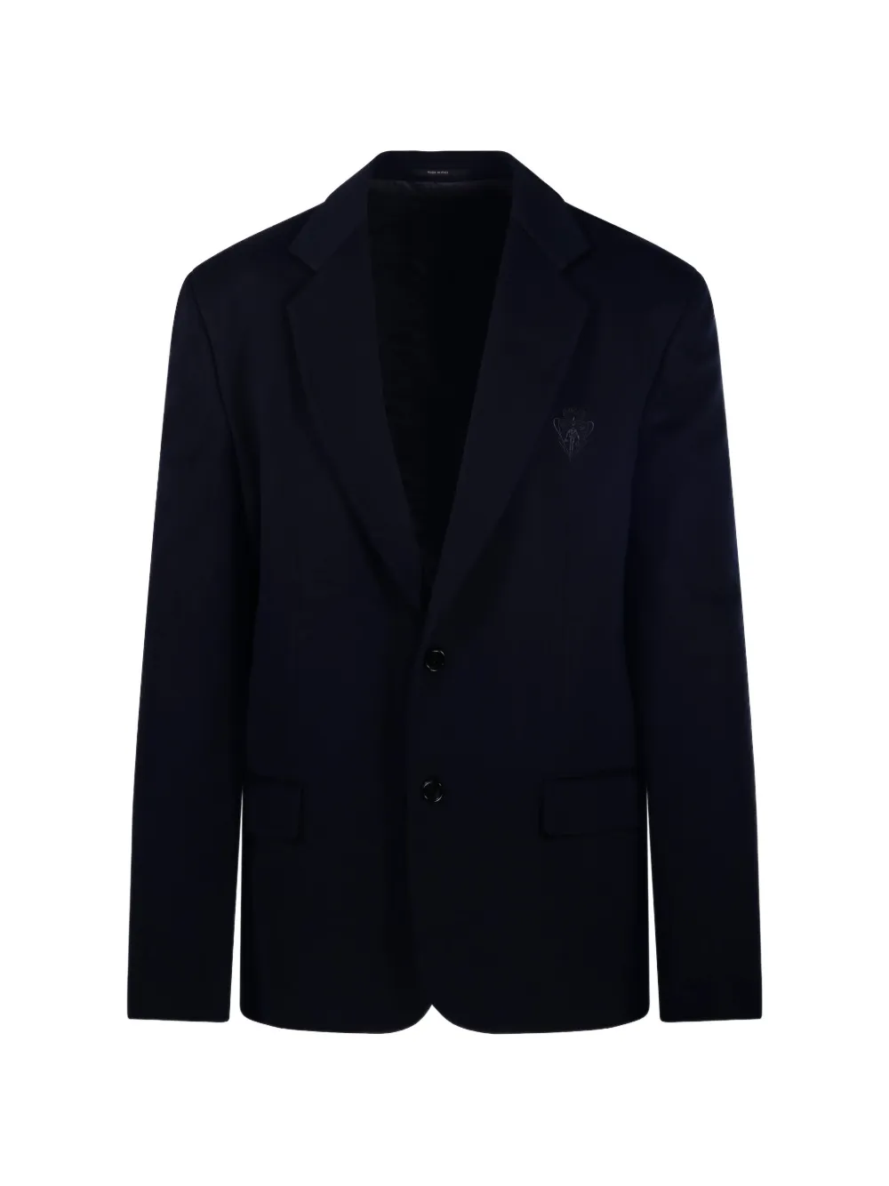 Gucci logo-embroidered single-breasted blazer - Blau