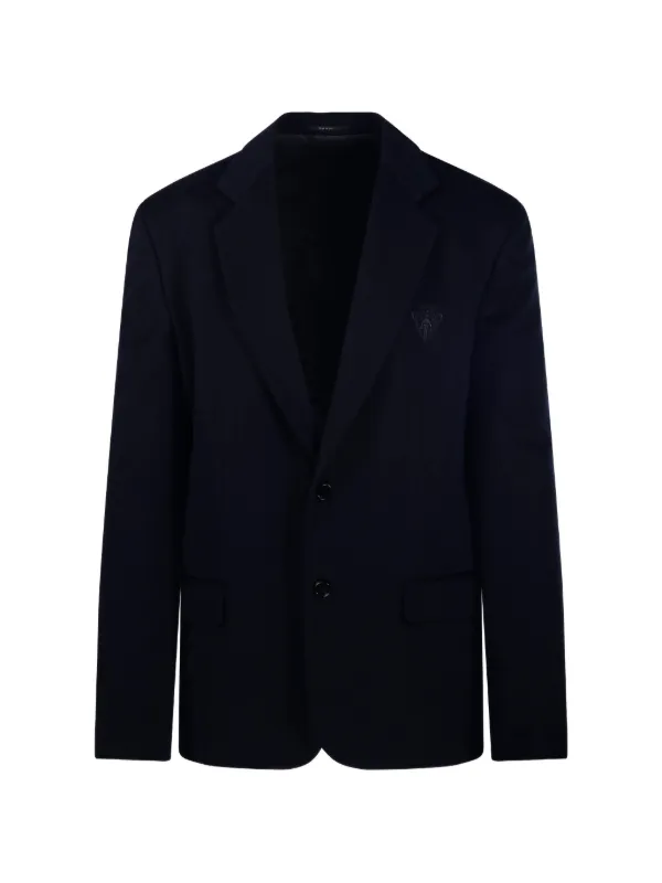 Gucci Logo-embroidered Single-breasted Blazer in Blue