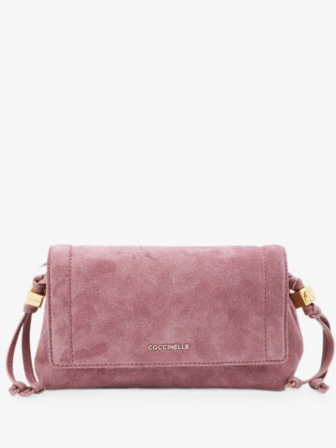 Coccinelle mini Thess logo-lettering suede shoulder bag