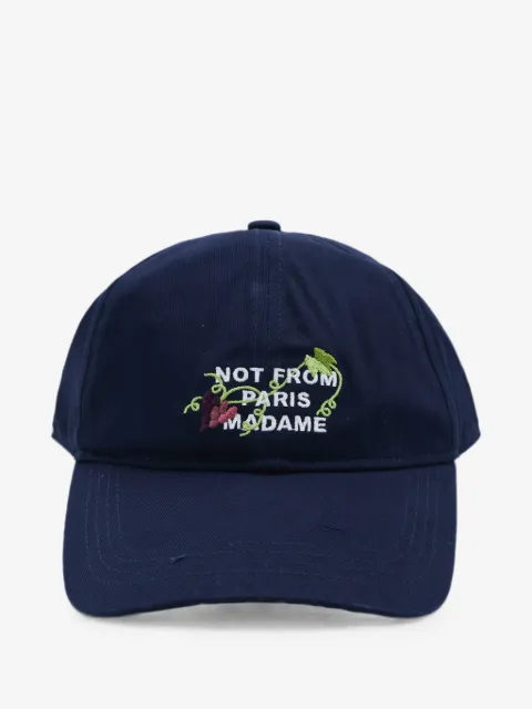 Drôle De Monsieur embroidered Vine-slogan baseball cap