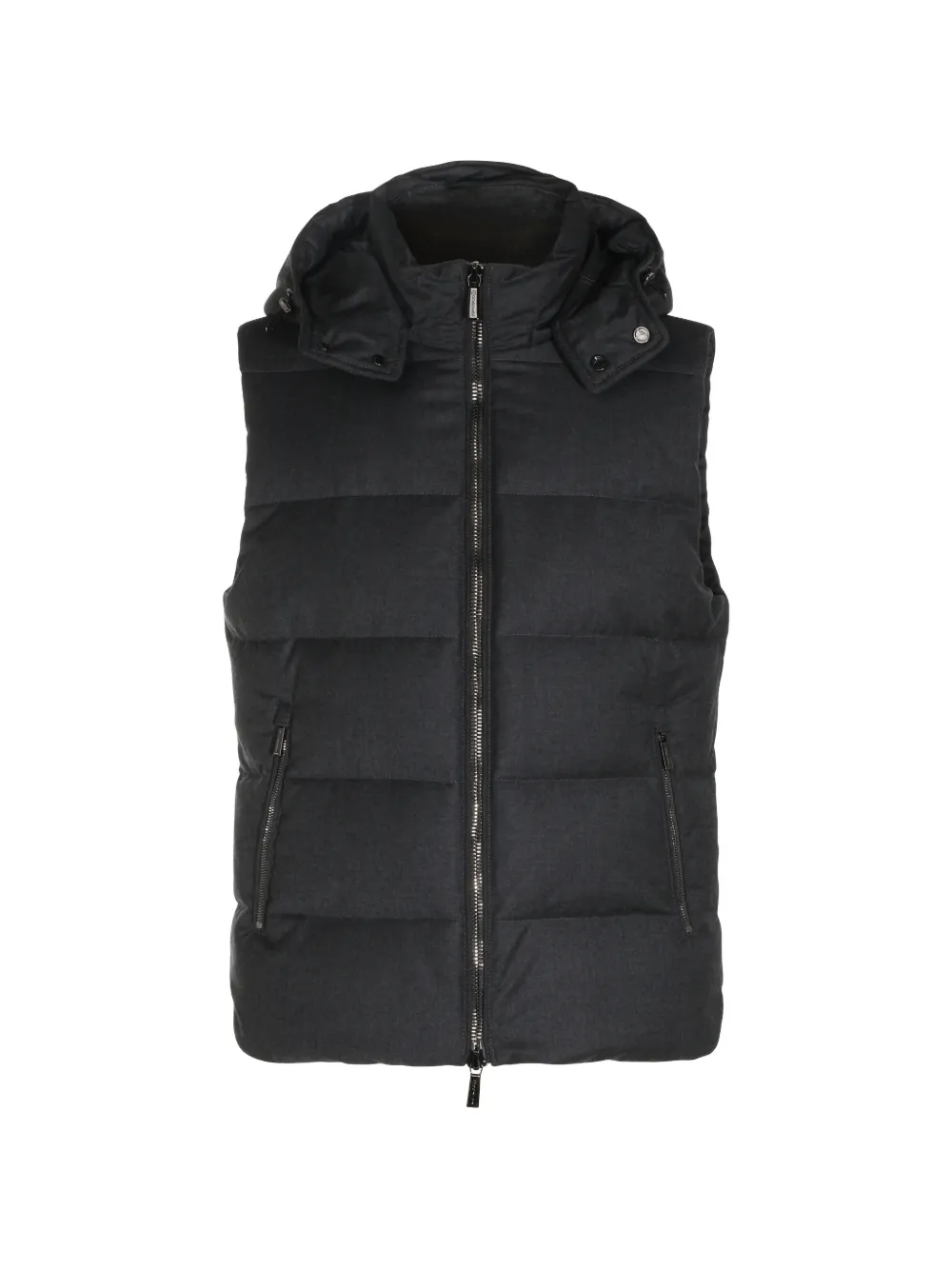 Moorer hooded sleeveless padded coat - Nero