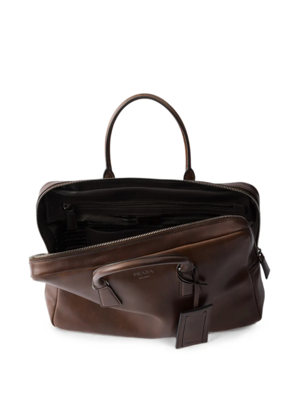 Prada Leren aktetas Bruin