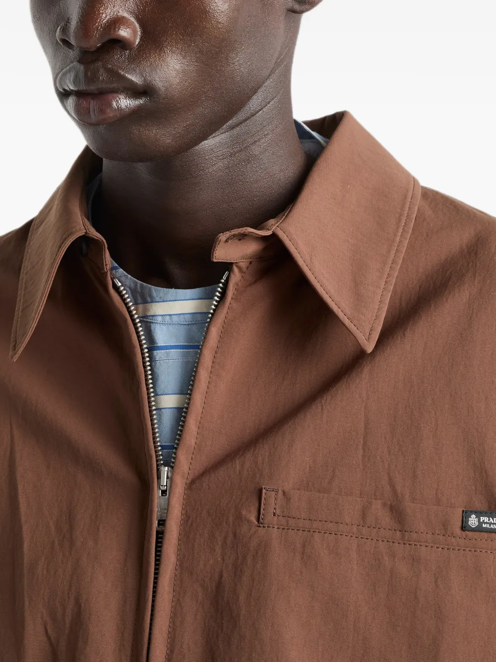 Prada Blouson jack van technische stof Bruin