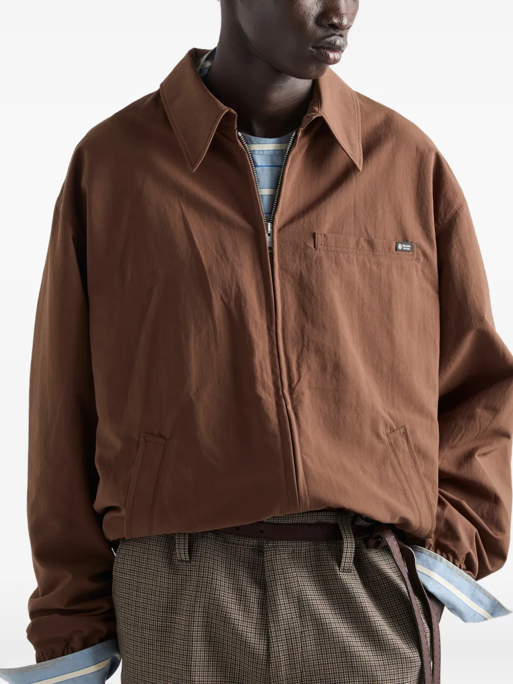 Prada Blouson jack van technische stof Bruin