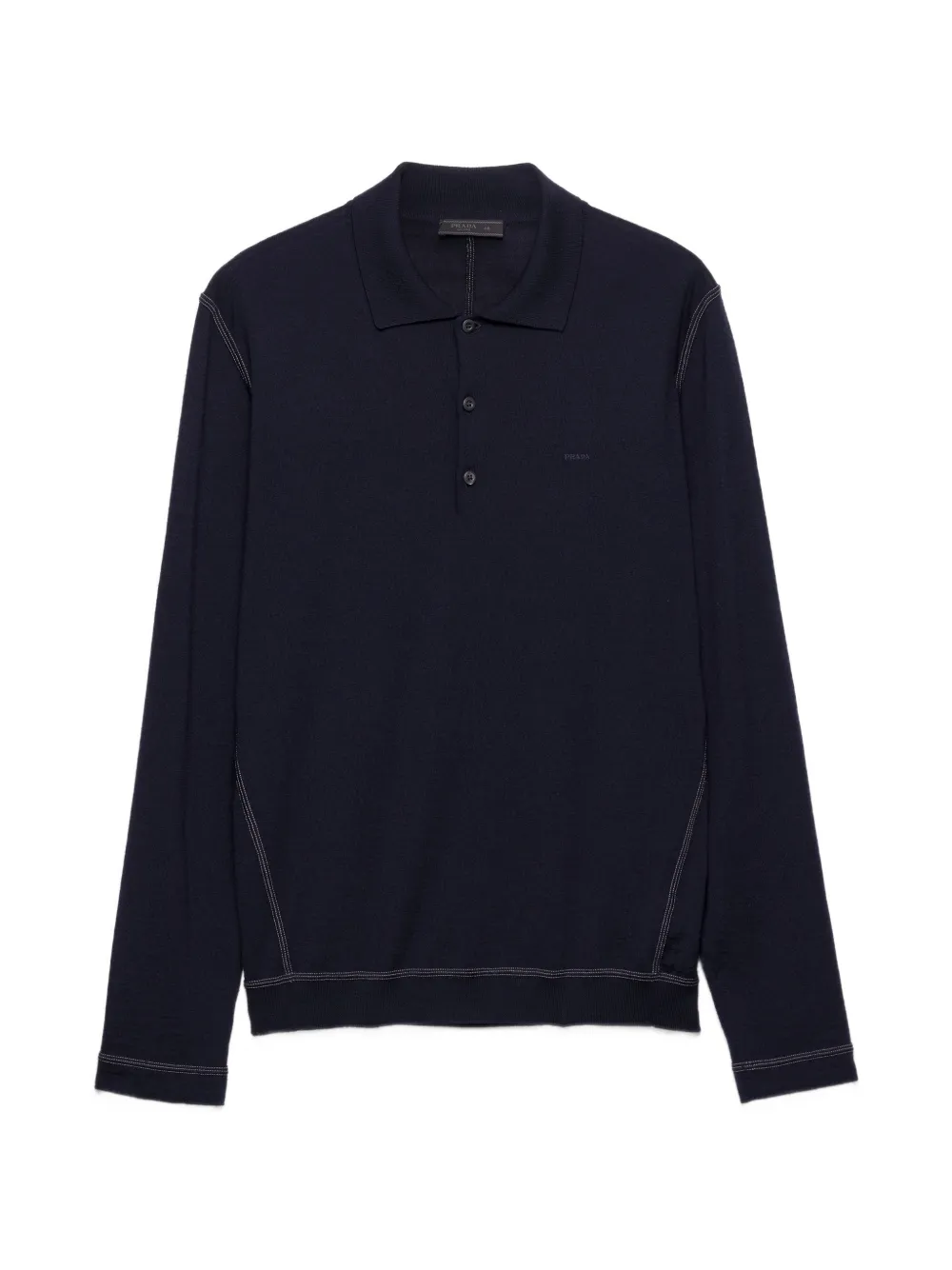 Prada long-sleeved wool polo sweater - Blu