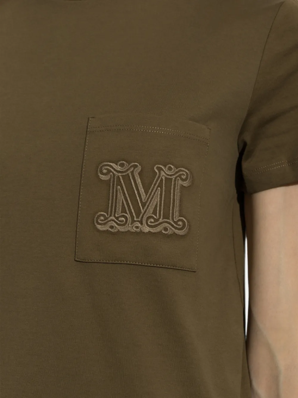Max Mara Papaia T-shirt met geborduurd logo Groen