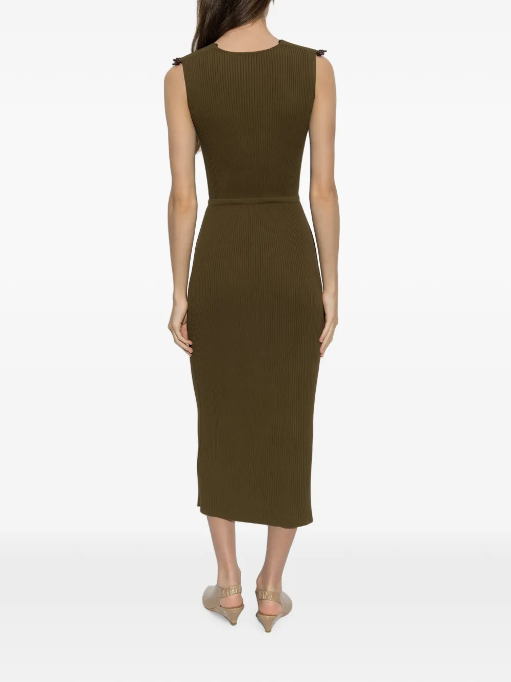 Max Mara Fado midi-jurk met ceintuur Groen