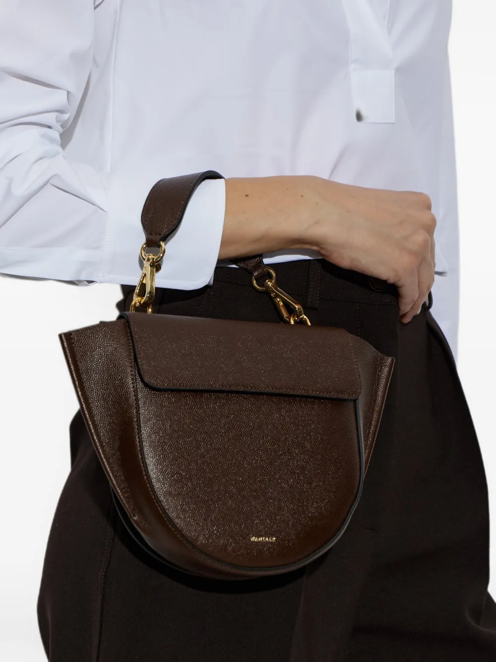 Wandler Hortensia leren shopper Bruin
