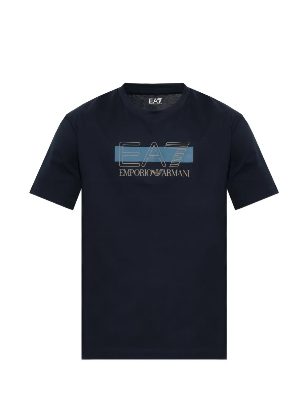 Ea7 Emporio Armani Visibility katoenen T-shirt met logoprint Blauw