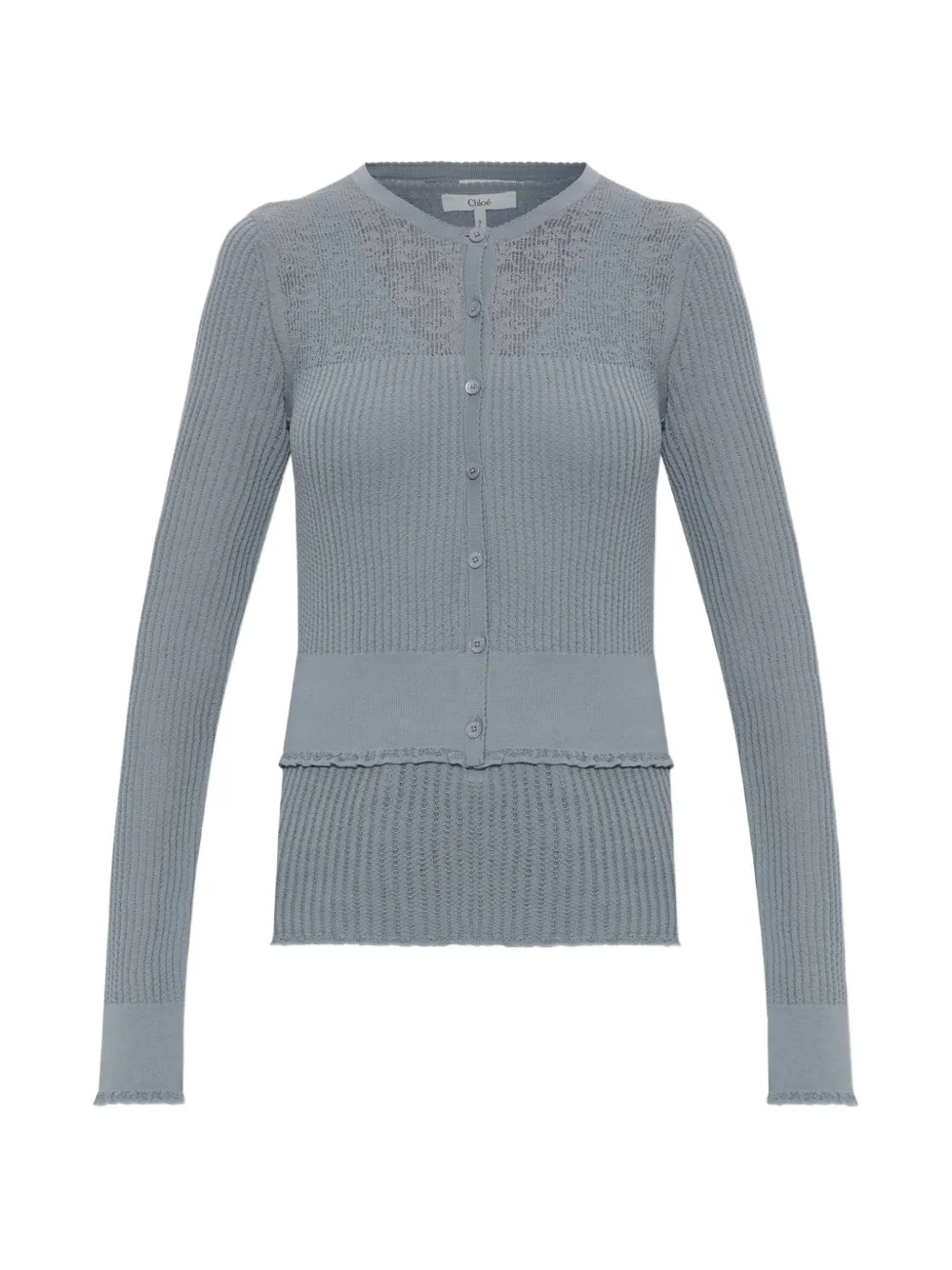 Chloé ribbed-knit wool vest and cardigan - Blu