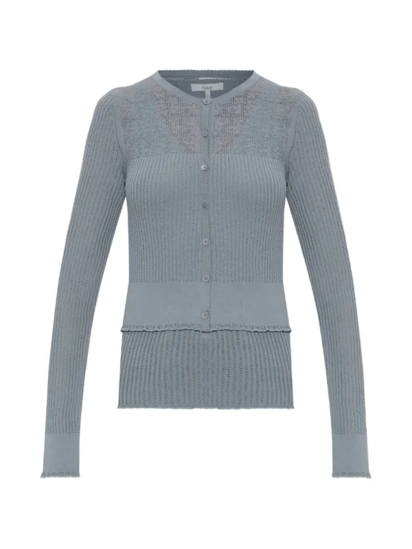 Chloé Superfine Wool Twin Set in Blue