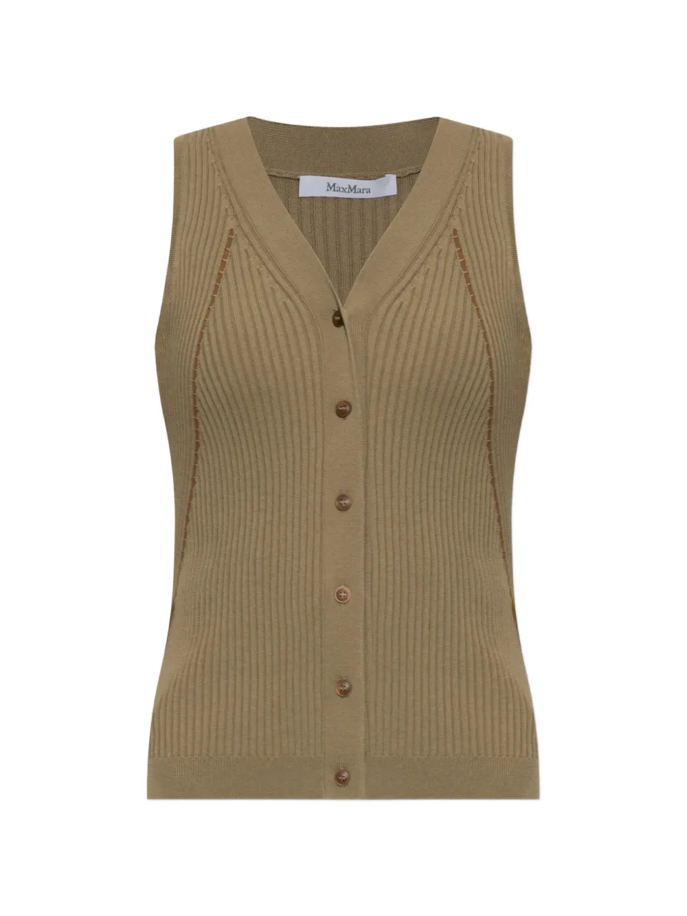 Max Mara Fiorire ribbed-knit vest - Verde