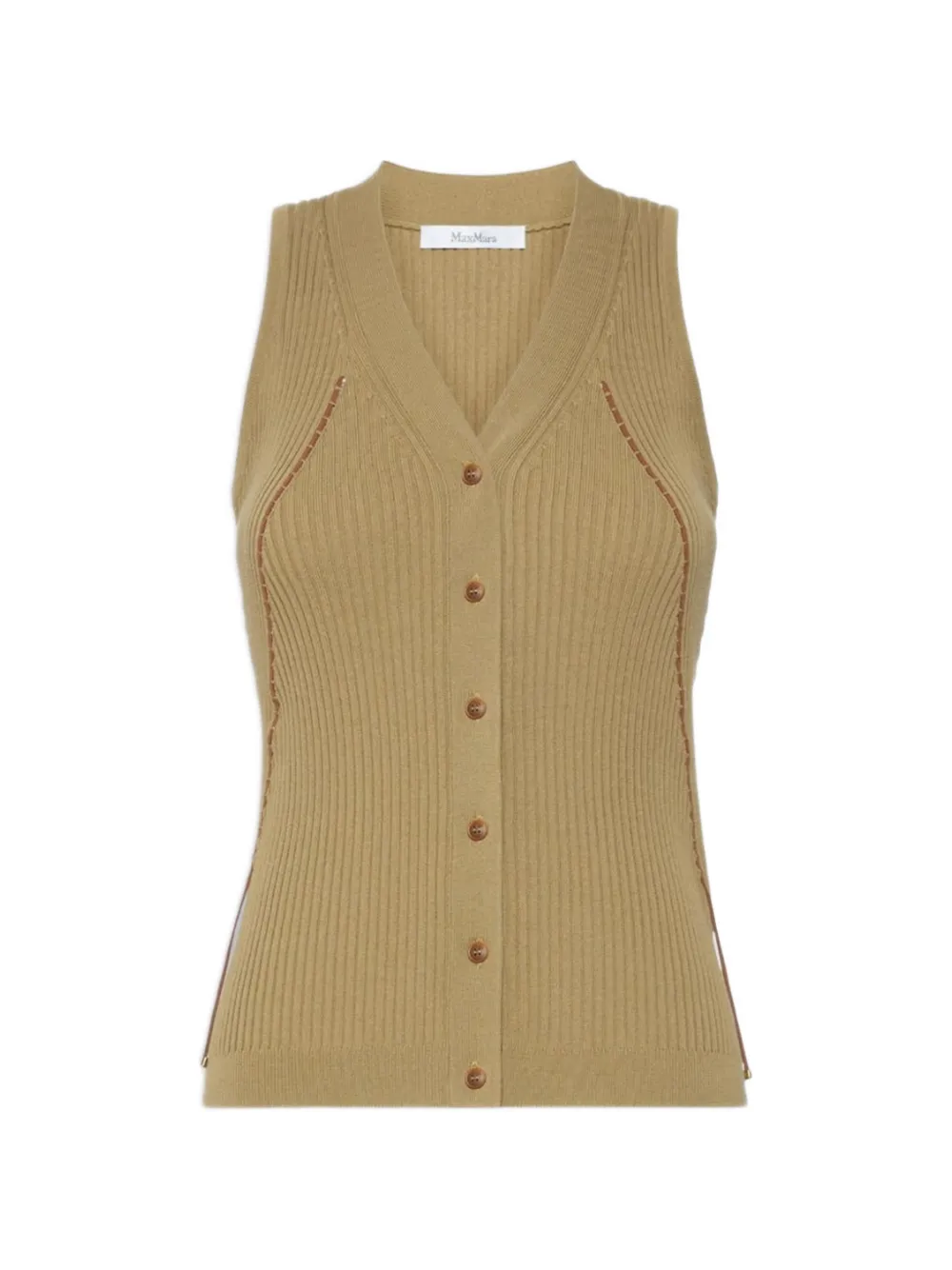 Max Mara Fiorire ribbed-knit vest - Verde