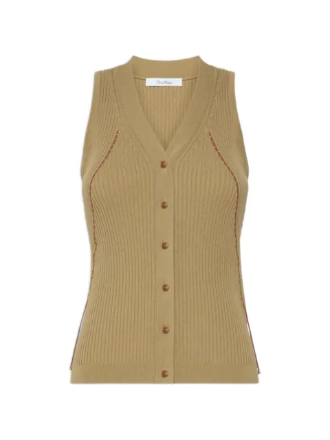 Max Mara ribbed-knit sleeveless jacket
