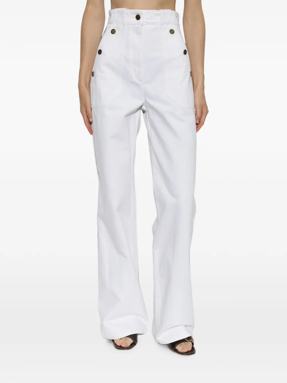 Max Mara Badesse jeans met knoopdetail Wit