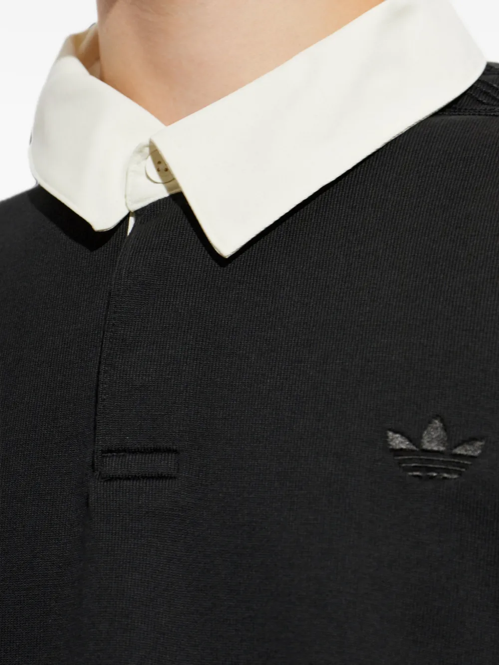 adidas logo-embroidered polo shirt Zwart