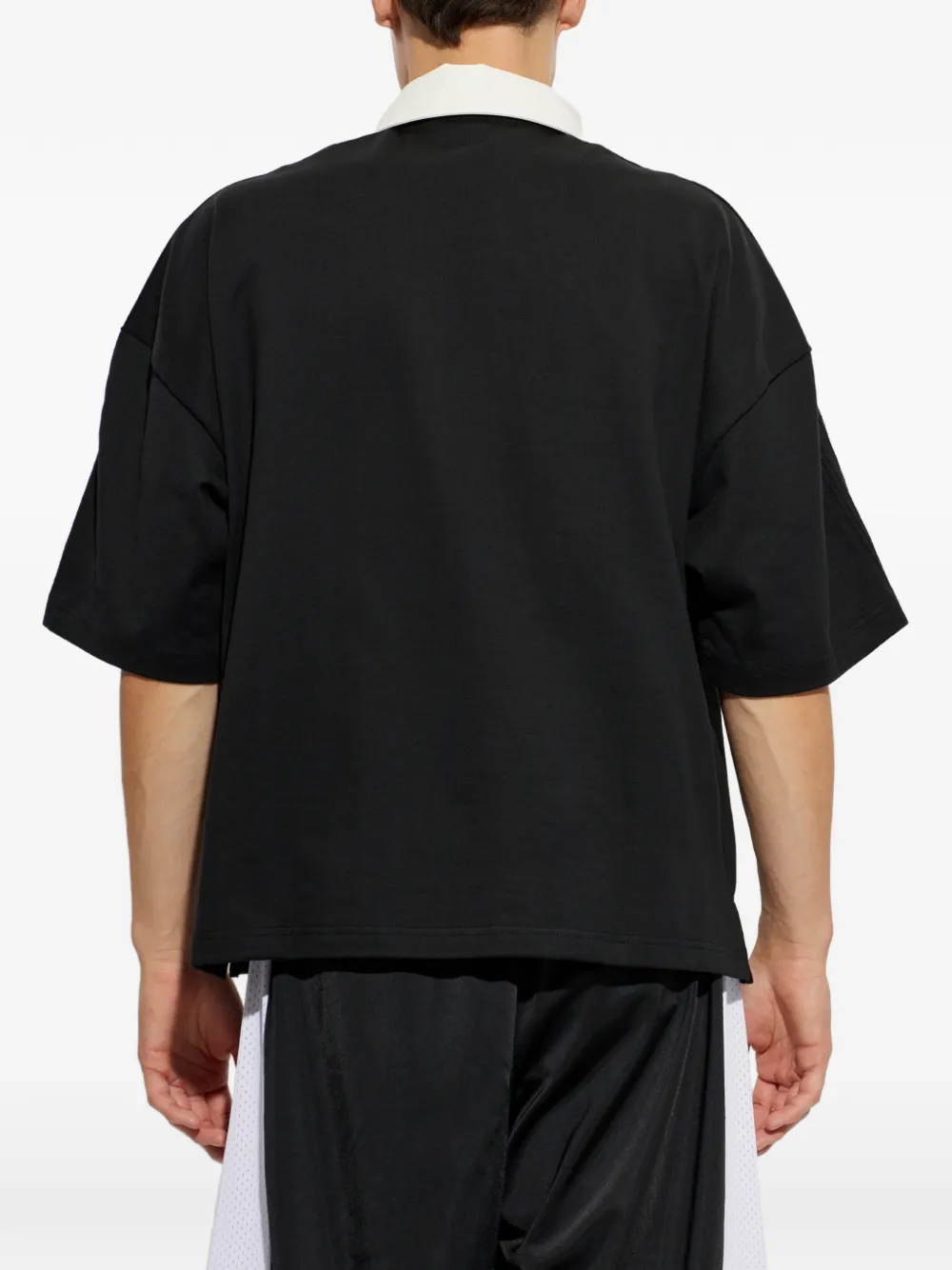 adidas logo-embroidered polo shirt Zwart