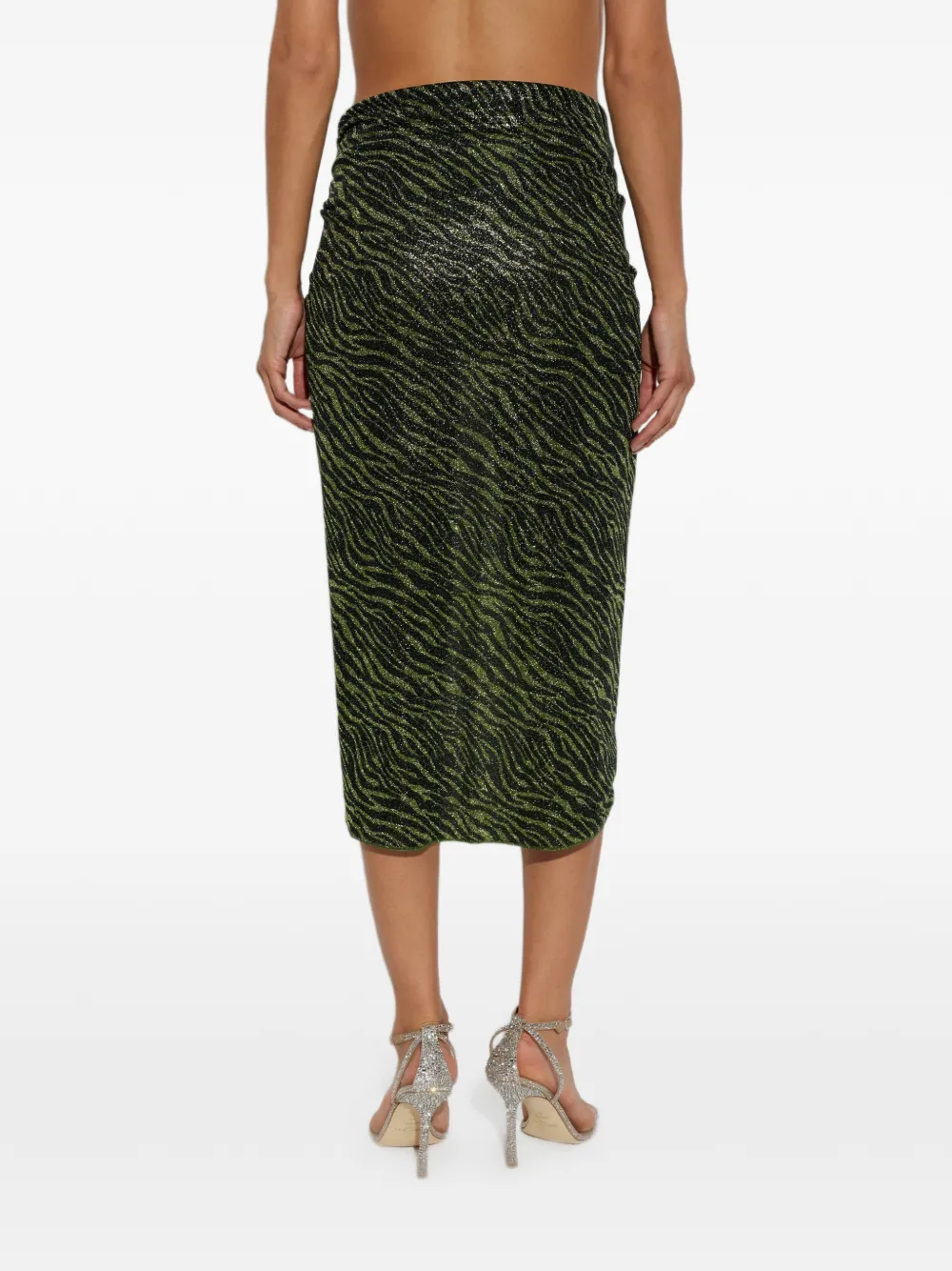 Oséree Lurex wikkeldoek met zebra-print Groen